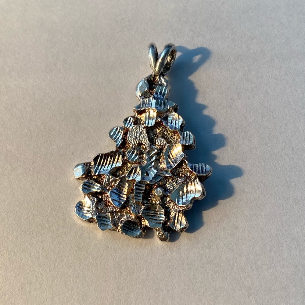 Sterling Silver Abstract Cluster Rock Design Pendant - Picture 6 of 6